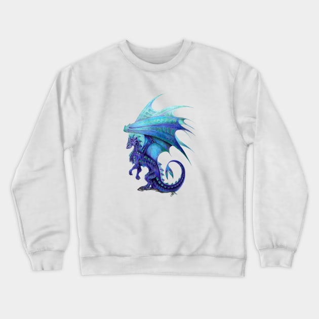 Majestic Blue Water Dragon Crewneck Sweatshirt by Sandra Staple